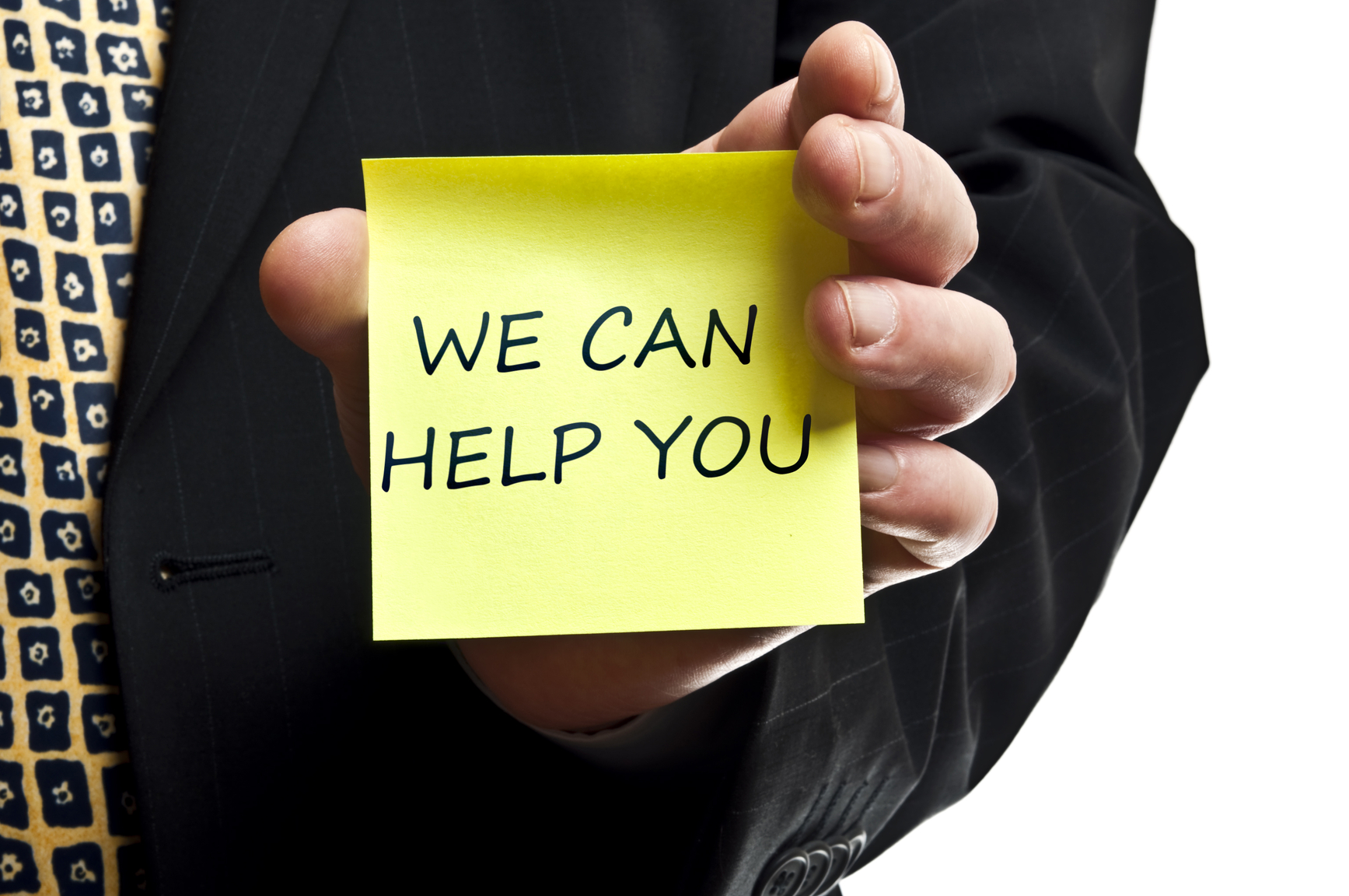 We can help you post it in business man hand
